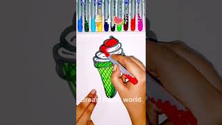 🍦+🍉=??satisfying art#shortsfeed#mixemoji#emojichallenge#viralshorts#trending#satisfyingart#viral