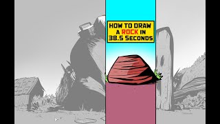 How to Draw a Believable Rock in 38.5 seconds #shorts