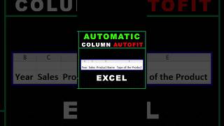 How to Autofit the Column in Excel