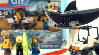 LEGO City Coast Guard Starter Set 60163 - Lego Shark with life saver - Surfer Lego Speed Build