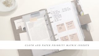 Cloth and Paper Priority Matrix Insert | Inbox