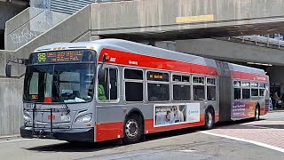 BART Bus Bridge: SF Muni 2018 New Flyer XDE60 #6697 - 24th St/Mission to Daly City Station