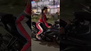 Princi sanju 99 || girl r15 bike rider public relations || girl bike stunt video || girl bike shorts