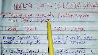 Analog signal vs digital signal in hindi|difference between analog signal & digital signal in Hindi