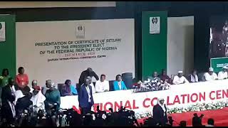 INEC present certificates of return to the President-elect.