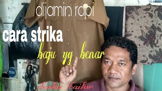 cara strika baju yang rapi/danbenar