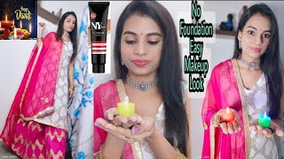 💥NO FOUNDATION LAST MINUTE DIWALI GLAM LOOK#HOW TO CREATE FESTIVE LOOK WITH CC CREAM#PINKIS VENTURE🎉