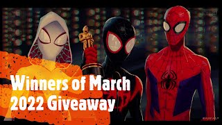 Winners for March 2022 giveaway