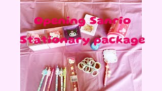 Unboxing Sanrio stationary and organization package l from stationary stash