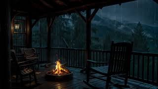 Serene Moments on a Rainy Afternoon🌧️Crackling Fireplace, Rain& Distant Thunder for Peaceful Healing