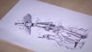 Timelapse hand drawing   cowboy