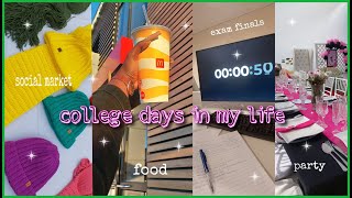 COLLEGE DAYS IN MY LIFE| study, in person exam, makeup clients, graduation party, social market