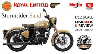 Royal Enfield Classic 350 Stormrider Sand 1:12 scale Replica by Maisto. Unbox & Review by Dnation