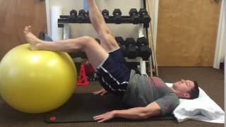 Single Leg Curls on Exercise Ball