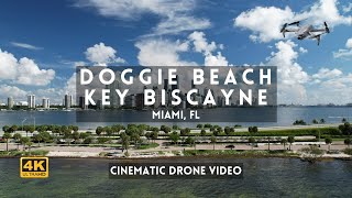 Doggie Beach Key Biscayne and the Miami Skyline [4k Miami Cinematic Drone Video]