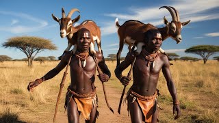 Feasting On Wild Goats With The Hadzabe Tribe In The Bush | #cooking In The Wild Hunt To Survive