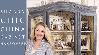 Milk paint Tutorial | China Cabinet Makeover | Shabby Chic Dining Room | Amy Howard before and after