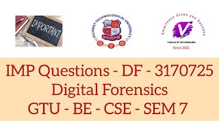 IMP Questions of DF - 3170275 | Digital Forensics IMP Questions | GTU IMP | Questions Bank of DF