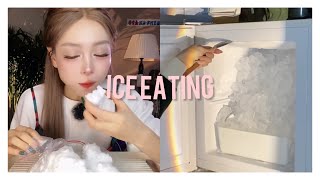 Her solo bites only| Ice ASMR frozen freezer eating #icebites #asmreating #iceasmr