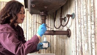 Faux Antique Plumbing! | PVC Pipe Makeover | WE FINALLY INSTALLED the forest sink!