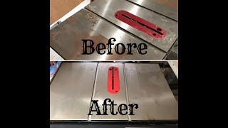 Removing Rust and Restoring Cast Iron Top of Tablesaw