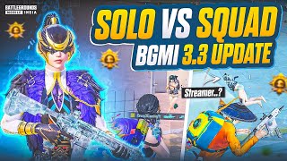 AGGRESSIVE CLUTCHES [*Streamers]🔥| BGMI 3.3 Update Sensitivity | Solo vs Squad Rank Push Lobby| BGMI