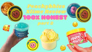 PEACHYBBIES SLIME REVIEW- part 2- 100% Honest Review [ASMR, no talking]