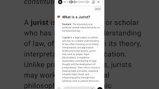 What is a Jurist?