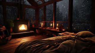 Cozy Ambience  Rain and Fire Sounds to Fall Asleep, Relax, Study, Meditation  8 Hours