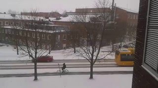 Snow in Lund - view from MC