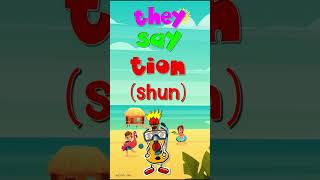 The Sound of 'tion'/ Suffix / When 'tion' sounds like 'shun' / Phonics Mix! # shorts