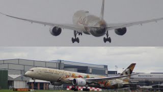 Etihad Airways Pilot FORGETS TO RETRACT LANDING GEARS! | Etihad Airways 787 takeoff from Manchester