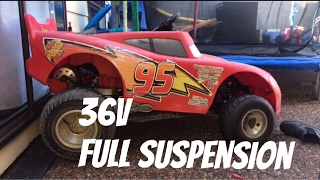 36v Lightning McQueen race Full suspension Vs stock height modifications