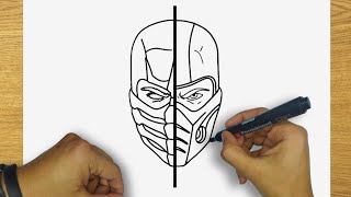 HOW TO DRAW SCORPION VS SUB-ZERO STEP BY STEP | DRAWING SCORPION VS SUB-ZERO EASY