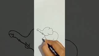 how to draw elephant easy#drawing #viral #easydrawing #youtubeshorts