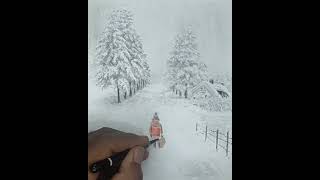 How To Draw A Easy Winter Session Landscape Scenery Using Pencil