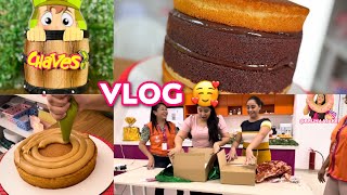 BOLO CHAVES | MONTANDO UM BOLO DE 30 FATIAS NO ACETATO | GANHEI UMA BAILARINA - Bruna Cake’s