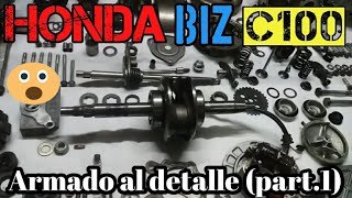 COMO armar MOTOR Honda BIZ C 100 al detalle (pte.1) caja de cambios  - cigüeñal - bomba de aceite