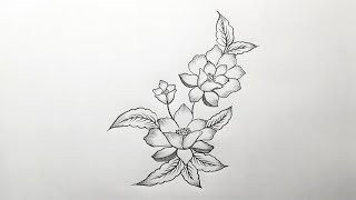 Simple Flower Drawing | Easy Drawing | Embroidery Floral Design | Flower Design Drawing 1