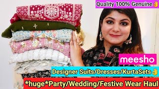 *huge*Meesho Party/Wedding/Festive Wear Haul | DESIGNER SUITS,DRESSES, KURTA SET,KURTIS |Vees Corner