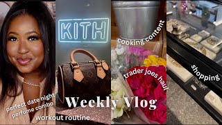 VLOG | SHOPPING IN NYC, TRADER JOES HAUL, COOKING, WORKOUT ROUTINE, GRWM PERFECT DATE NIGHT SCENTS