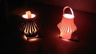 Paper lamp for diwali decoration /diwali decoration at home / paper lantan by colour paper