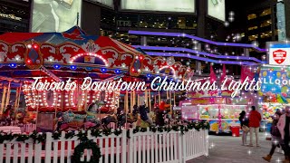 Christmas lights Toronto Downtown #4k #2023 #canada #eatoncentre #nathanphillipssquare