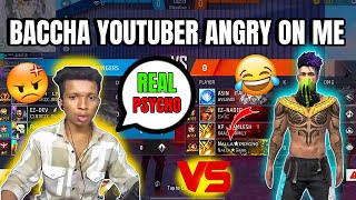 Baccha YouTuber Vs Nalla Psycho 🔥🤯 औकात की बात 🤬 Baccha Udas Ho Gaya 😂🤫 Garena - Free Fire