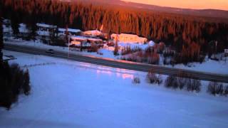 Sunset flight over Ballaine Lake