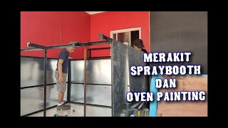 membuat spraybooth water curtain | memasang spraybooth dan oven painting