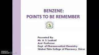 Important points of Benzene to be remember