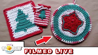 Christmas Hot Pad - Crochet LIVE CAL - Wednesday December 20, 2023