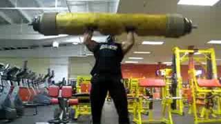 Derek Poundstone 400lb real log press for 1 Rep