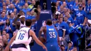 Dunk of the Night: Kevin Durant One-Handed THUNDER Dunk on Brandan Haywood (7ft.0)